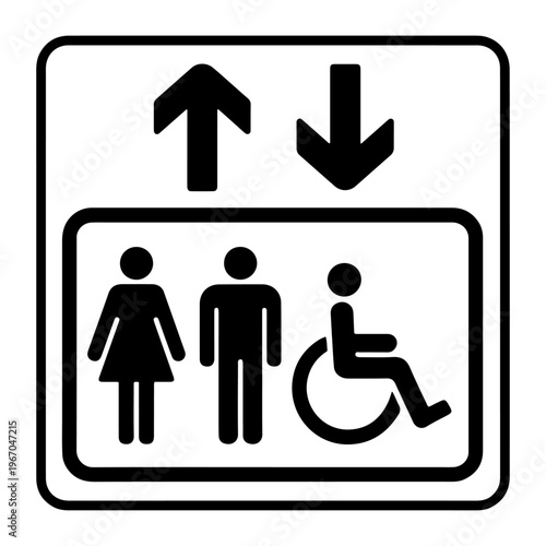 accessible elevator wheelchair sign icon
