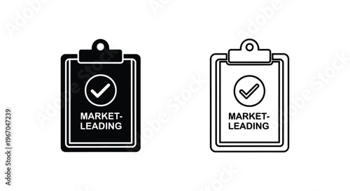 two market leading clipboards with checkmarks Vector