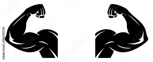 muscular arm strength power icon