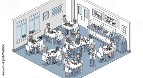 Scientists working in a modern laboratory research facility.