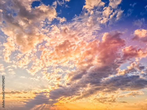 Beautiful sunset in a cloudy sky