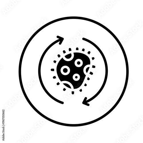 Virus Infection Cycle and Pathogen Transmission Icon