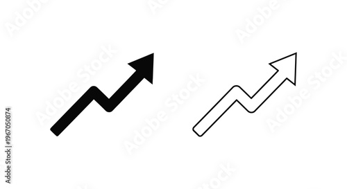 a black and white zigzag arrow pointing upwards Vector