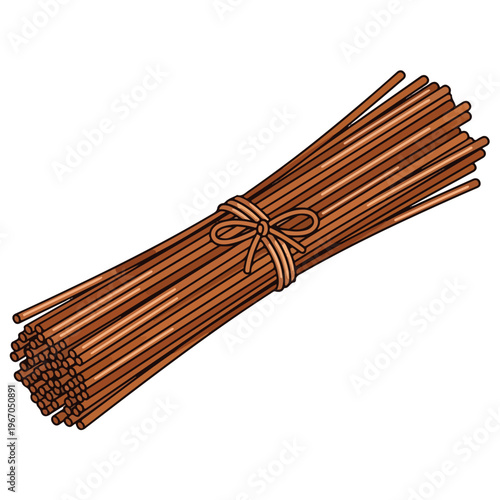 dried soba noodles bundle cartoon vector illustration