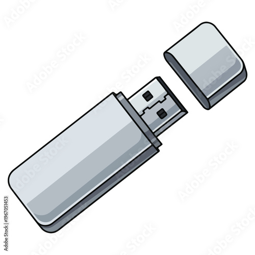usb flash drive cartoon vector illustration template