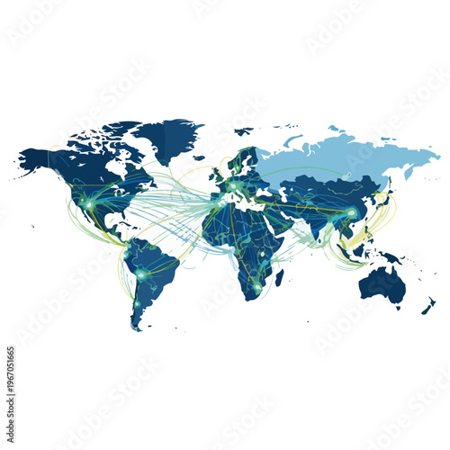 world map global network connectivity flat vector design template