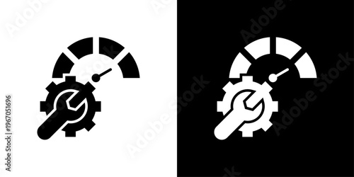 Optimization Icon Sheet Black And White