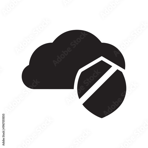 cloud shield vector icon
