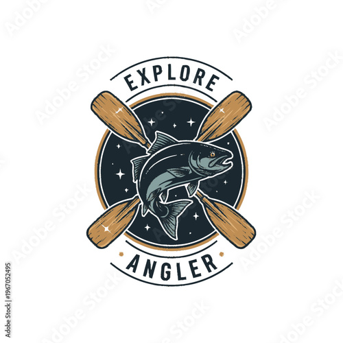 Explore Angler Fish and Oars Emblem.