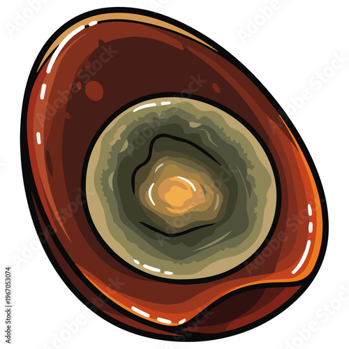 preserved century egg hand drawn vector illustration