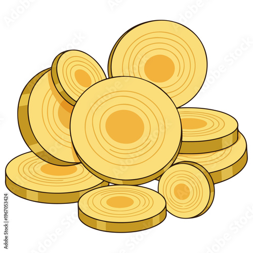 rustic crosscut wood slice cartoon vector illustration