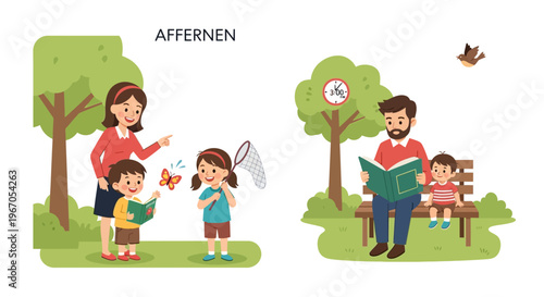 Family Fun in Park: Butterfly Catching and Story Time