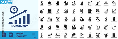 Investment Solid Editable Icons set