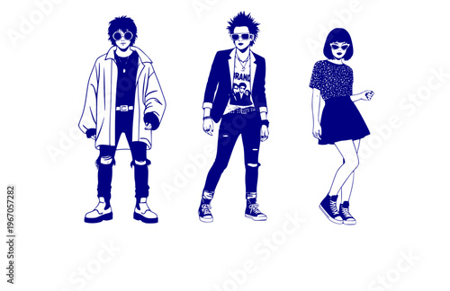 Pop Star Celebrity Fashion Silhouette Sticker, Indie Sleaze Sunglasses Vector, Modern Subculture Music Icon Illustration