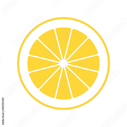 Lemon slice vector illustration, fresh lemon citrus icon