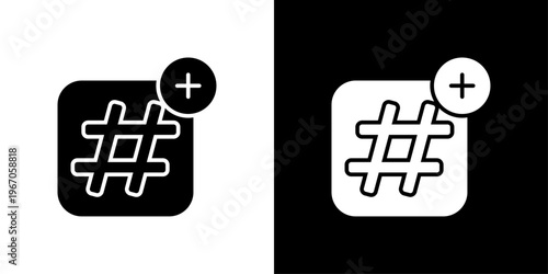 Hashtag Icon Sheet Black And White
