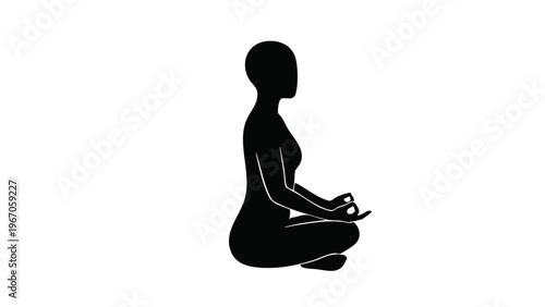 Zen Yoga Meditation Silhouette for Wellness and Mindfulness
