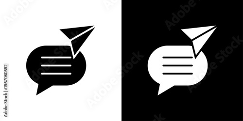 Direct Message Icon Sheet Black And White