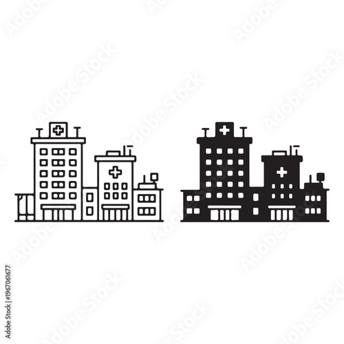 Hospital silhouette illustration inspired by city medical infrastructure