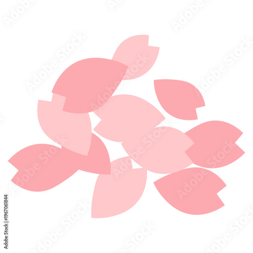Falling Sakura Petals Pile Cherry Blossom Vector Illustration