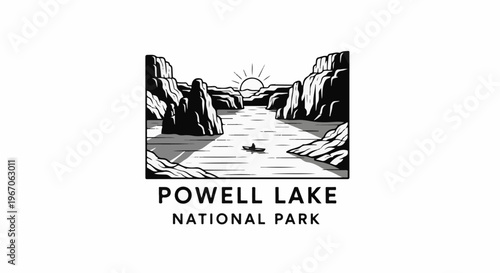 Kayaker navigates river canyon with sun setting behind majestic cliffs