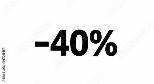 Large bold black text of minus forty percent on white background