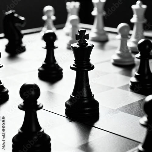Business Investment Strategy with Chess Pieces on Board
