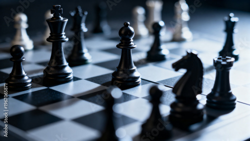 Business Investment Strategy with Chess Pieces on Board
