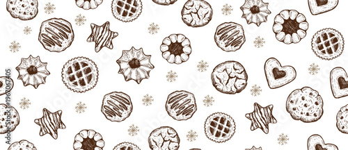 Hand-drawn Assorted Cookies Seamless Pattern	
