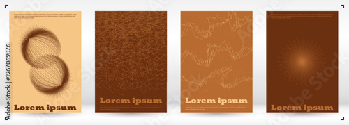 Set of Minimal Vector Banner Design with Circles and Wave Lines. Modern Background with Geometry Lines. Good for Business Template or Concert Brochure. Simple Style.