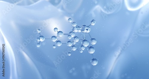 Metaxalone rotating molecular structure, 3d model of skeletal muscle relaxant
