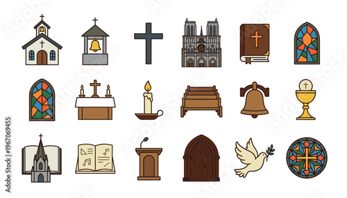 church religion icons and symbols.