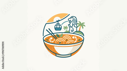 Singaporean Cuisine and Iconic Landmarks in Graphic Design