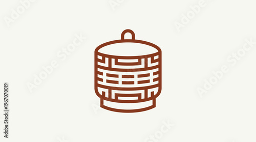 Minimalist Brown Basket with Lid