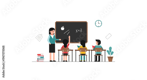 Teacher Instructing Students in a Classroom