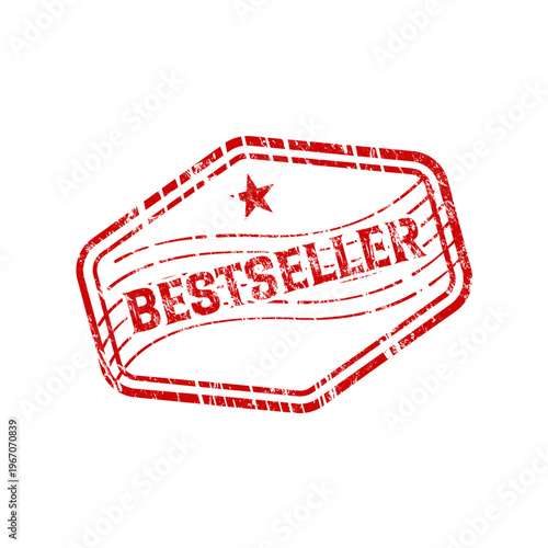 Bestseller - red rubber stamp with grunge effect- vector illustration