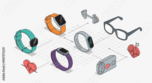 Collection of modern smartwatches and fitness trackers.