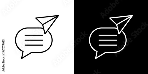 Direct Message Icon Sheet Black And White