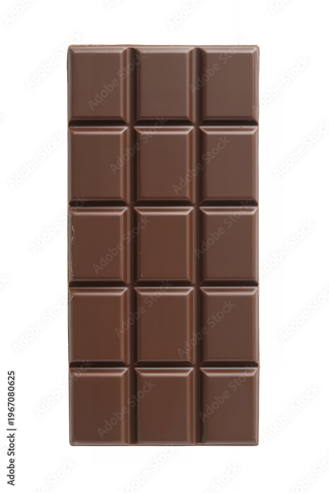 Obraz premium Brown chocolate bar on white background sweet treat