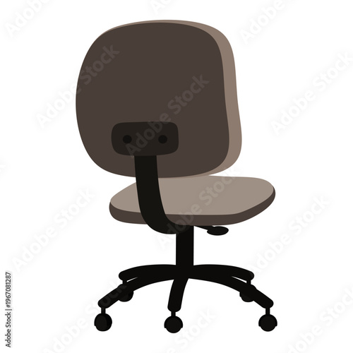 Office chair isolated on white background, flat design ergonomic swivel chair illustration
