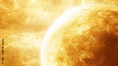 Golden cloudy depiction of Sun Created With Generative AI Technology