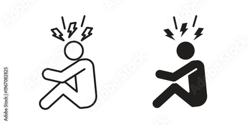 Anxiety or stress icon vector pictogram pack. icon vector template