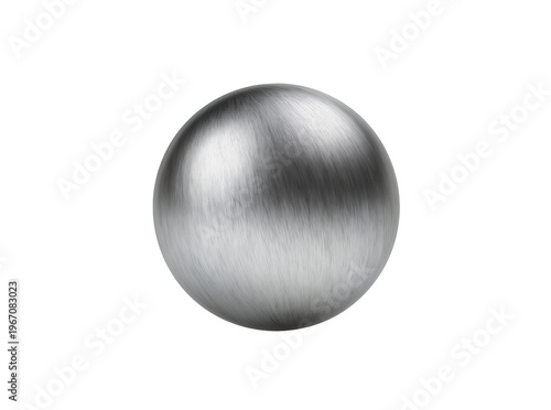 Quadro su tela A sleek, brushed silver metallic sphere, perfectly isolated, showcasing its smoo