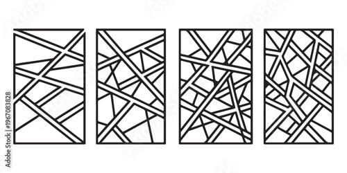 Collage Grid Manga Comic Storyboard Template – Blank Page Layout for Photo Album, Poster and Flyer Design Vector