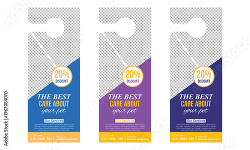 Pet Care Door Hanger Template Design