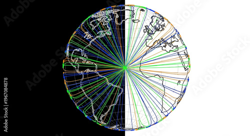 A colorful illustration of global connections and networks.