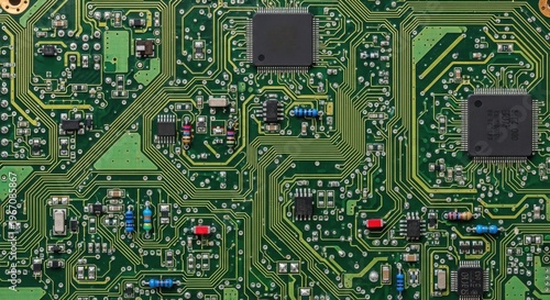 Circuit board texture with detailed futuristic technology pattern 