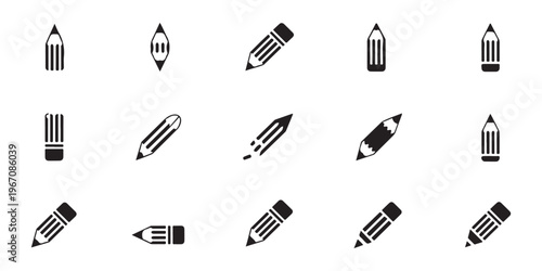 Pencil icon vector design set. edit symbol sign collection. vector flat black icons for web and mobile app.