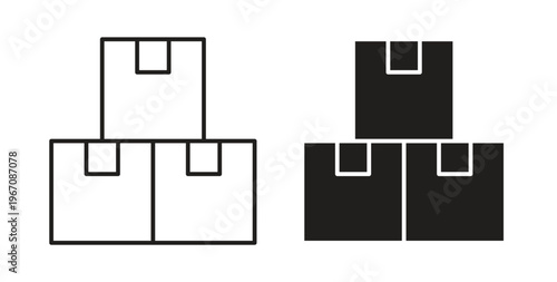 Boxes icon vector pictogram pack. icon vector template