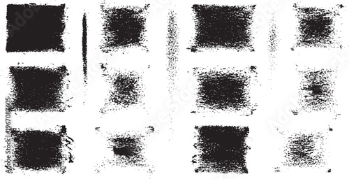 Black Charcoal Texture Squares and Lines Collection